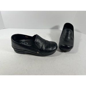 Sanita Womens Original Danish Black Round Toe Slip On Clogs Size EU 39 US 8